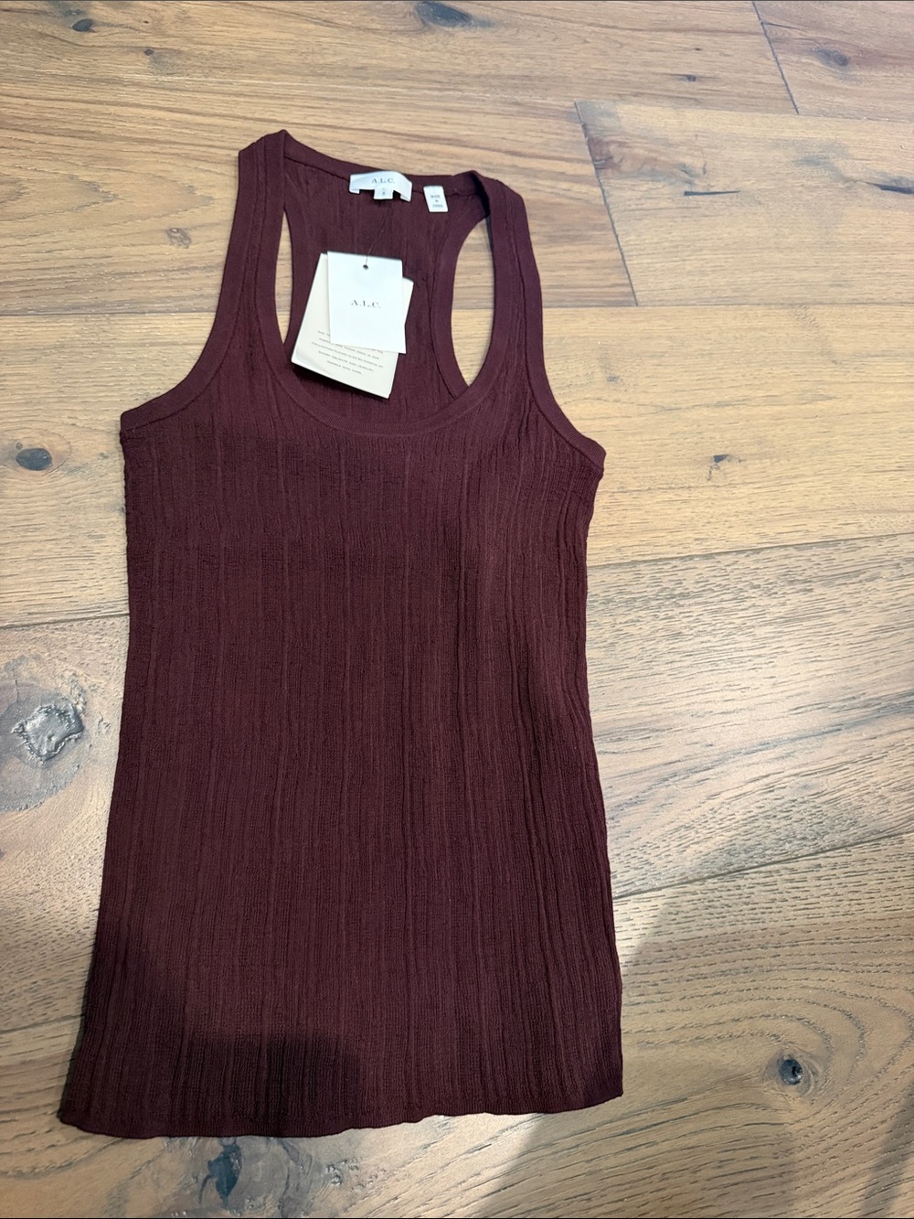 A.L.C. Women's Iris Tank Top in Deep Burgundy NWT Sz Small